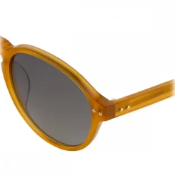 Linda Farrow - 40 C10 Oval Sunglasses - Translucent Honey - Linda Farrow Eyewear - Avvenice