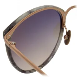Linda Farrow - 251 C41 Oval Sunglasses - Grey Marble - Linda Farrow Eyewear - Avvenice