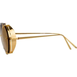 Linda Farrow - 730 C1 Oval Sunglasses - Yellow Gold - Linda Farrow Eyewear - Avvenice
