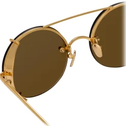 Linda Farrow - 730 C1 Oval Sunglasses - Yellow Gold - Linda Farrow Eyewear - Avvenice