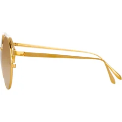 Linda Farrow - 825 C1 Oval Sunglasses - Yellow Gold - Linda Farrow Eyewear - Avvenice