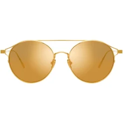 Linda Farrow - 825 C1 Oval Sunglasses - Yellow Gold - Linda Farrow Eyewear - Avvenice