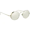 Linda Farrow - 427 C2 Oval Sunglasses - White Gold - Linda Farrow Eyewear - Gigi Hagid - Elle Macpherson - Official - Avvenice