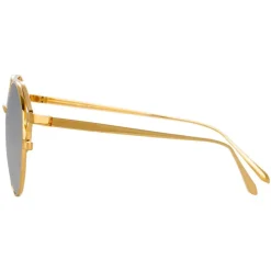 Linda Farrow - 825 C7 Oval Sunglasses - Yellow Gold - Linda Farrow Eyewear - Avvenice