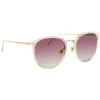 Linda Farrow - 251 C42 Oval Sunglasses - Quartz - Linda Farrow Eyewear - Avvenice