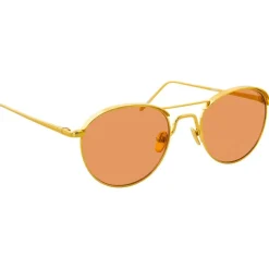Linda Farrow - 623 C4 Oval Sunglasses - Yellow Gold - Linda Farrow Eyewear - Avvenice