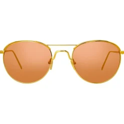Linda Farrow - 623 C4 Oval Sunglasses - Yellow Gold - Linda Farrow Eyewear - Avvenice