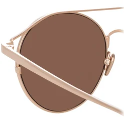 Linda Farrow - 825 C3 Oval Sunglasses - Rose Gold - Linda Farrow Eyewear - Avvenice