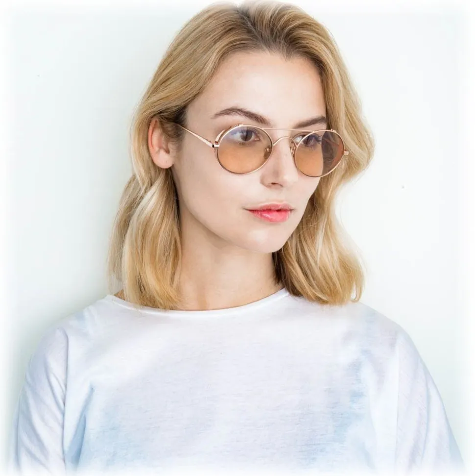 Linda Farrow - 427 C13 Oval Sunglasses - Rose Gold - Linda Farrow Eyewear - Avvenice