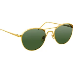 Linda Farrow - 623 C5 Oval Sunglasses - Yellow Gold - Linda Farrow Eyewear - Avvenice