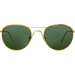 Linda Farrow - 623 C5 Oval Sunglasses - Yellow Gold - Linda Farrow Eyewear - Avvenice