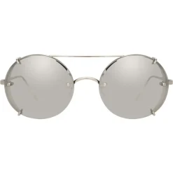 Linda Farrow - 730 C2 Oval Sunglasses - White Gold - Linda Farrow Eyewear - Avvenice
