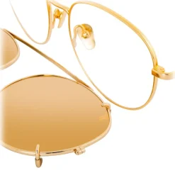 Linda Farrow - 646 C1 Oval Sunglasses - Yellow Gold - Linda Farrow Eyewear - Avvenice