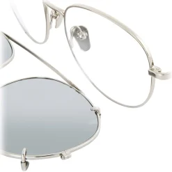 Linda Farrow - 646 C2 Oval Sunglasses - White Gold - Linda Farrow Eyewear - Avvenice