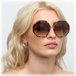 Linda Farrow - 901 C2 Oversized Sunglasses - Tortoiseshell - Linda Farrow Eyewear - Avvenice