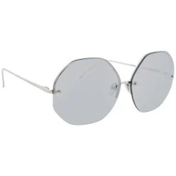 Linda Farrow - 567 C2 Oversized Sunglasses - White Gold - Linda Farrow Eyewear - Avvenice