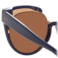 Linda Farrow - 790 C7 Oversized Sunglasses - Navy - Linda Farrow Eyewear - Avvenice