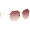Linda Farrow - 350 C15 Oversized Sunglasses - White & Yellow Gold - Linda Farrow Eyewear - Avvenice