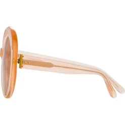 Linda Farrow - 844 C3 Oversized Sunglasses - Peach - Linda Farrow Eyewear - Avvenice