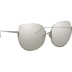 Linda Farrow - 847 C2 Oversized Sunglasses - White Gold - Linda Farrow Eyewear - Avvenice