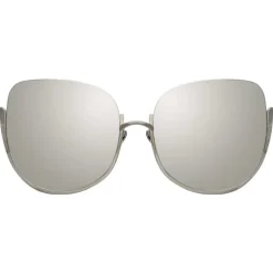 Linda Farrow - 847 C2 Oversized Sunglasses - White Gold - Linda Farrow Eyewear - Avvenice