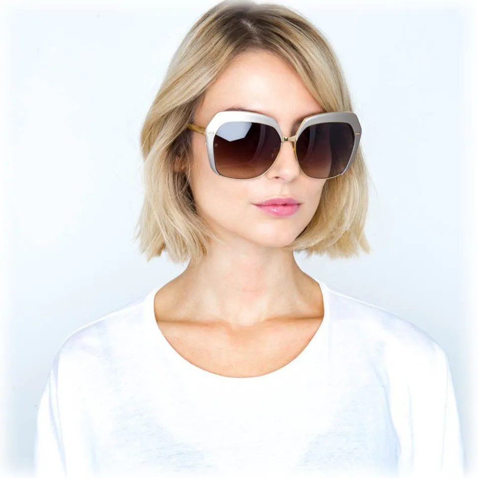 Linda Farrow - 578 C5 Oversized Sunglasses - Taupe - Linda Farrow Eyewear - Avvenice