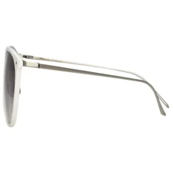 Linda Farrow - 747 C4 Oversized Sunglasses - White - Linda Farrow Eyewear - Avvenice