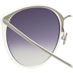 Linda Farrow - 747 C4 Oversized Sunglasses - White - Linda Farrow Eyewear - Avvenice