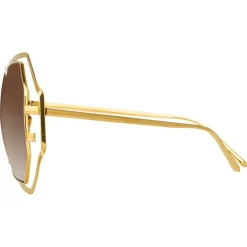 Linda Farrow - 695 C4 Oversized Sunglasses - Yellow Gold - Linda Farrow Eyewear - Avvenice