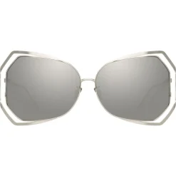 Linda Farrow - 695 C2 Oversized Sunglasses - White Gold - Linda Farrow Eyewear - Avvenice
