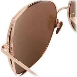 Linda Farrow - 590 C3 Oversized Sunglasses - Rose Gold - Linda Farrow Eyewear - Avvenice
