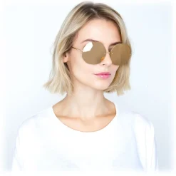 Linda Farrow - 567 C1 Oversized Sunglasses - Gold - Linda Farrow Eyewear - Avvenice