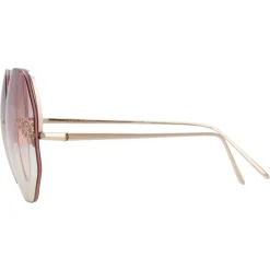 Linda Farrow - 567 C10 Oversized Sunglasses - Light Gold - Linda Farrow Eyewear - Avvenice