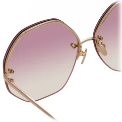 Linda Farrow - 567 C10 Oversized Sunglasses - Light Gold - Linda Farrow Eyewear - Avvenice