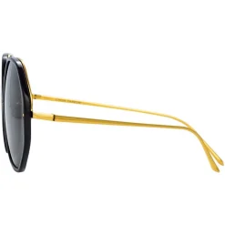 Linda Farrow - 901 C1 Oversized Sunglasses - Black - Linda Farrow Eyewear - Avvenice