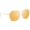 Linda Farrow - 350 C11 Oversized Sunglasses - Gold - Linda Farrow Eyewear - Avvenice