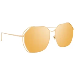 Linda Farrow - 350 C11 Oversized Sunglasses - Gold - Linda Farrow Eyewear - Avvenice
