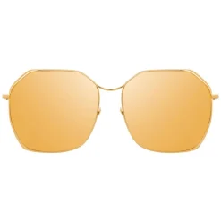 Linda Farrow - 350 C11 Oversized Sunglasses - Gold - Linda Farrow Eyewear - Avvenice