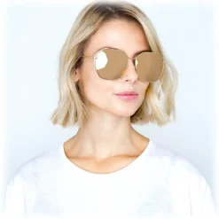 Linda Farrow - 350 C11 Oversized Sunglasses - Gold - Linda Farrow Eyewear - Avvenice