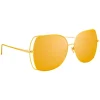 Linda Farrow - 590 C1 Oversized Sunglasses - Gold - Linda Farrow Eyewear - Avvenice