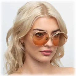 Linda Farrow - 901 C6 Oversized Sunglasses - Peach - Linda Farrow Eyewear - Avvenice