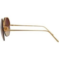 Linda Farrow - 567 C5 Oversized Sunglasses - Gold - Linda Farrow Eyewear - Negin Mrsalehi Official - Avvenice