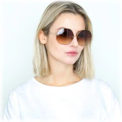 Linda Farrow - 567 C5 Oversized Sunglasses - Gold - Linda Farrow Eyewear - Negin Mrsalehi Official - Avvenice