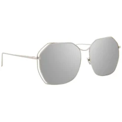 Linda Farrow - 350 C12 Oversized Sunglasses - White Gold - Linda Farrow Eyewear - Avvenice