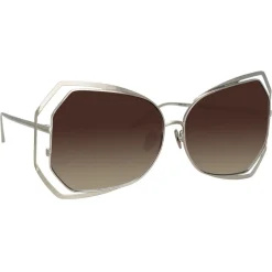 Linda Farrow - 695 C5 Oversized Sunglasses - White Gold - Linda Farrow Eyewear - Avvenice