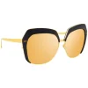 Linda Farrow - 578 C2 Oversized Sunglasses - Black - Linda Farrow Eyewear - Avvenice