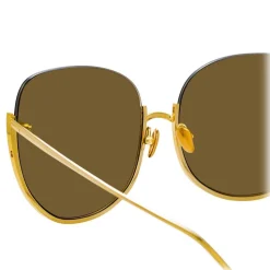 Linda Farrow - 847 C1 Oversized Sunglasses - Yellow Gold - Linda Farrow Eyewear - Avvenice