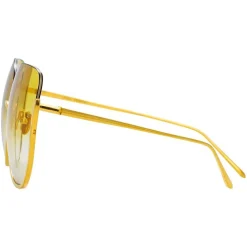 Linda Farrow - 847 C4 Oversized Sunglasses - Yellow Gold - Linda Farrow Eyewear - Avvenice