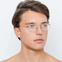 Linda Farrow - 743 C8 Rectangular Optical Frames - Yellow Gold and White Gold - Linda Farrow Eyewear - Avvenice