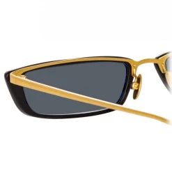 Linda Farrow - 838 C1 Rectangular Sunglasses - Black - Linda Farrow Eyewear - Avvenice